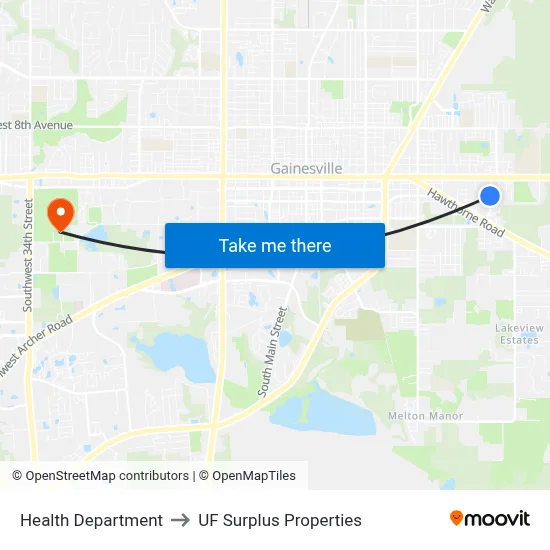 Health Department to UF Surplus Properties map