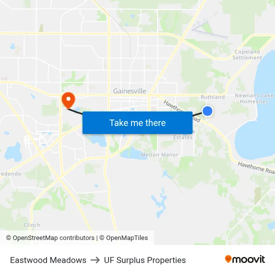 Eastwood Meadows to UF Surplus Properties map