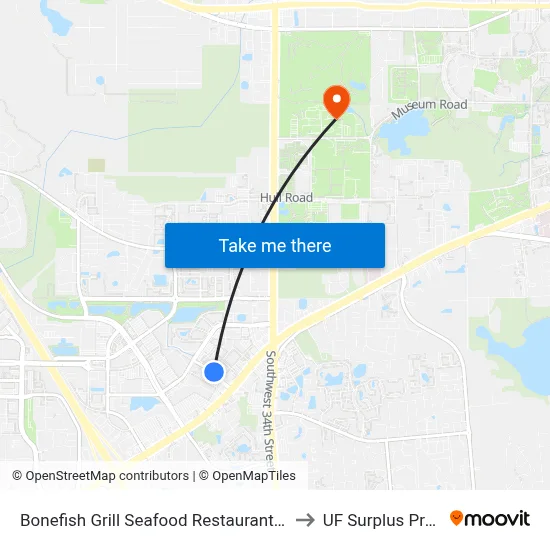 Bonefish Grill Seafood Restaurant @ Butler Plaza to UF Surplus Properties map