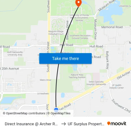 Direct Insurance @ Archer Road to UF Surplus Properties map