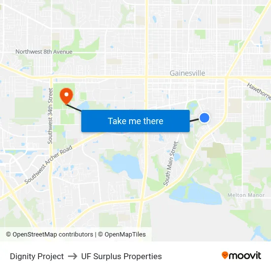Dignity Project to UF Surplus Properties map