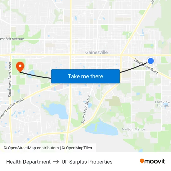 Health Department to UF Surplus Properties map