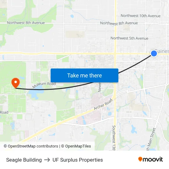 Seagle Building to UF Surplus Properties map