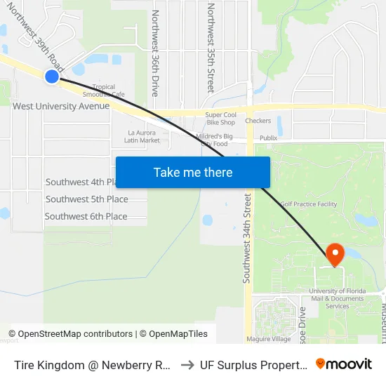 Tire Kingdom @ Newberry Road to UF Surplus Properties map