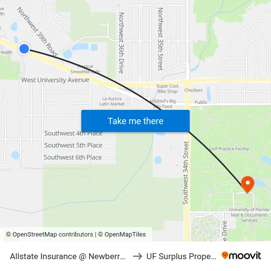 Allstate Insurance @ Newberry Road to UF Surplus Properties map