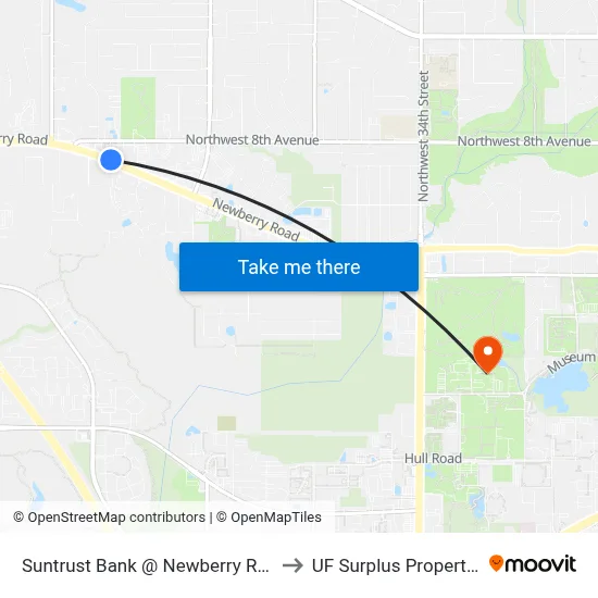 Suntrust Bank @ Newberry Road to UF Surplus Properties map