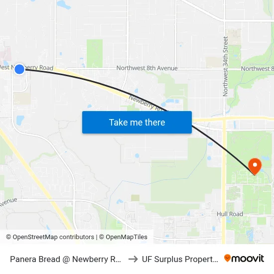 Panera Bread @ Newberry Road to UF Surplus Properties map