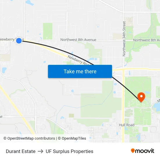 Durant Estate to UF Surplus Properties map