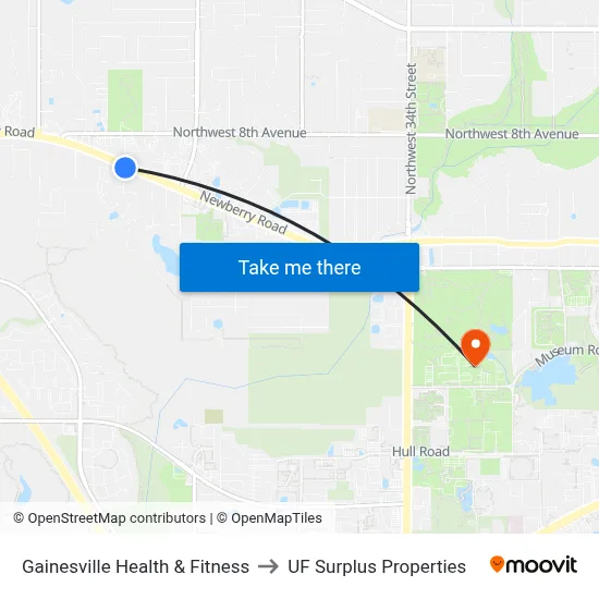 Gainesville Health & Fitness to UF Surplus Properties map