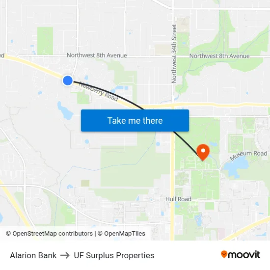 Alarion Bank to UF Surplus Properties map