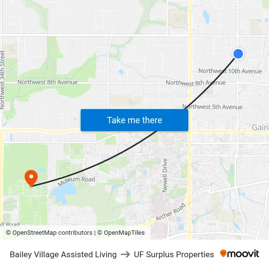 Bailey Village Assisted Living to UF Surplus Properties map