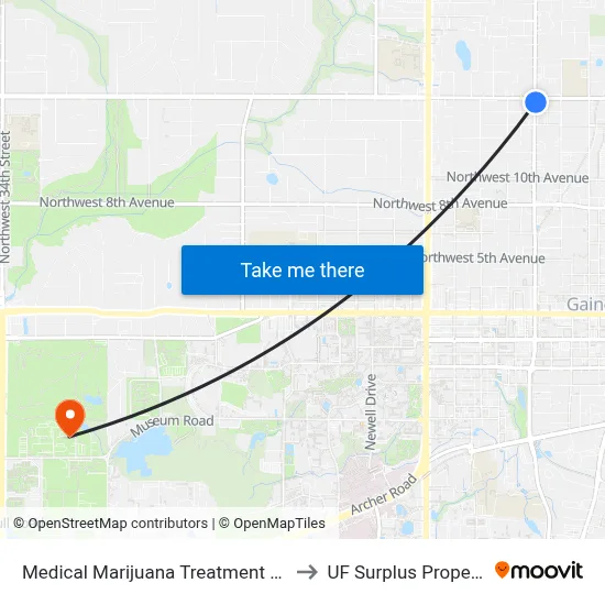 Medical Marijuana Treatment Center to UF Surplus Properties map