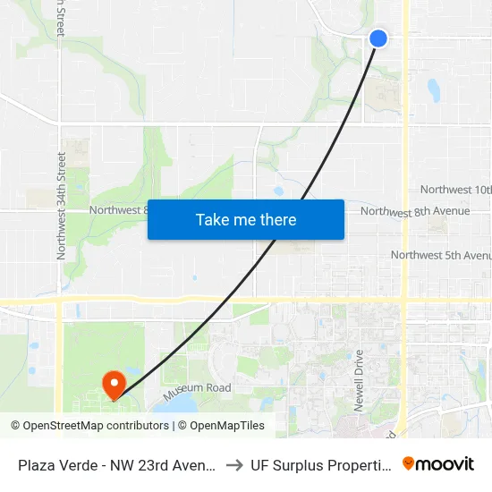 Plaza Verde - NW 23rd Avenue to UF Surplus Properties map