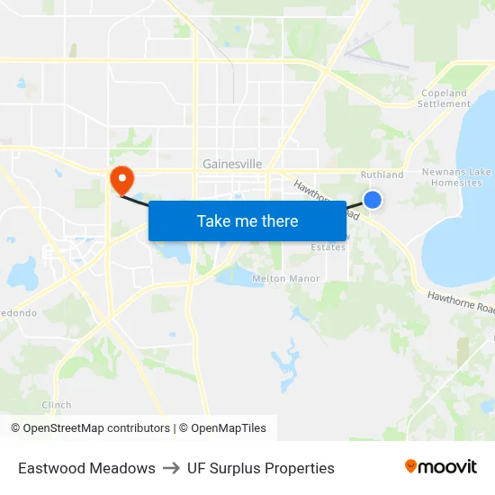 Eastwood Meadows to UF Surplus Properties map