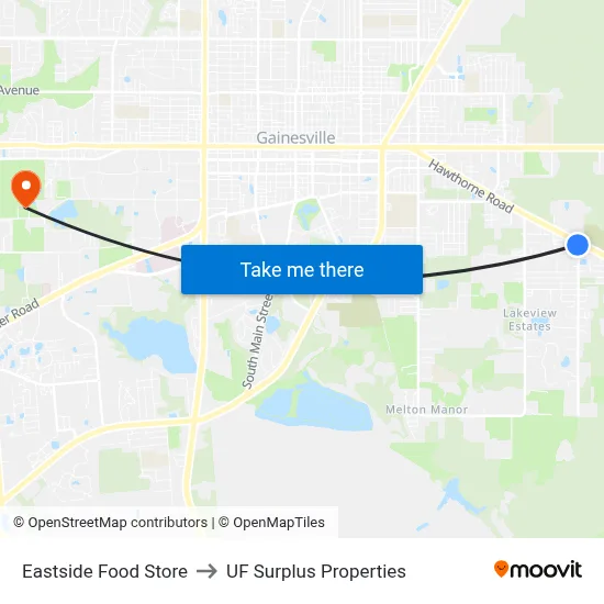 Eastside Food Store to UF Surplus Properties map