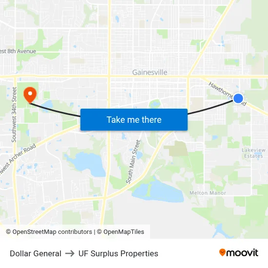 Dollar General to UF Surplus Properties map