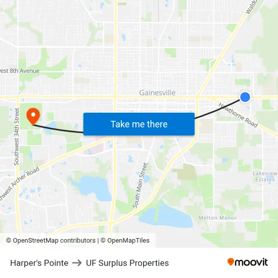 Harper's Pointe to UF Surplus Properties map