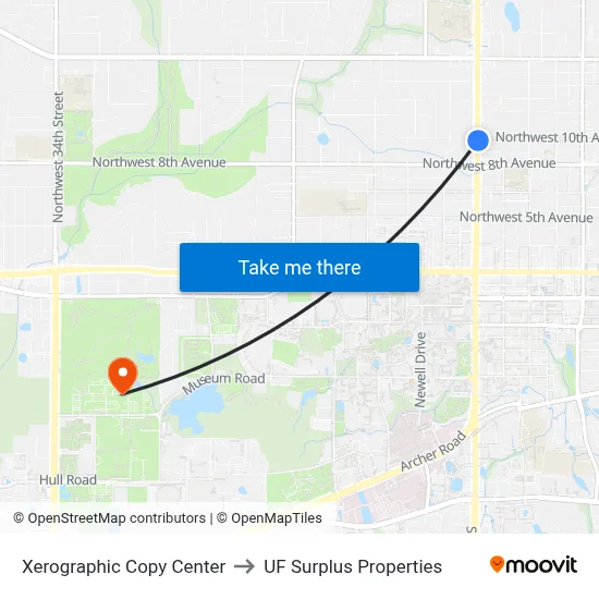 Xerographic Copy Center to UF Surplus Properties map