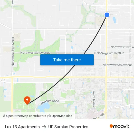 Lux 13 Apartments to UF Surplus Properties map