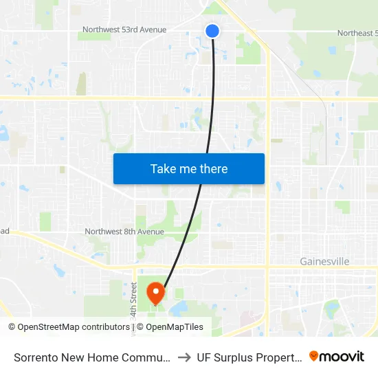 Sorrento New Home Community to UF Surplus Properties map
