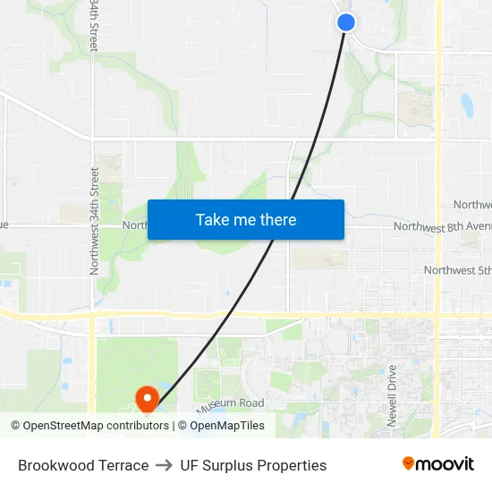 Brookwood Terrace to UF Surplus Properties map