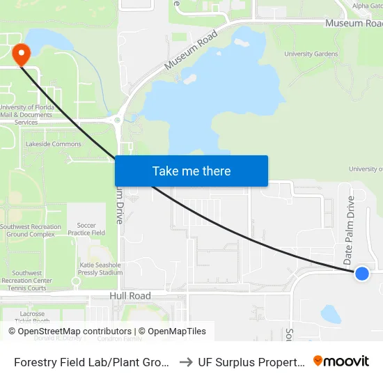 Forestry Field Lab/Plant Growth to UF Surplus Properties map