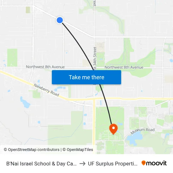 B'Nai Israel School & Day Care to UF Surplus Properties map