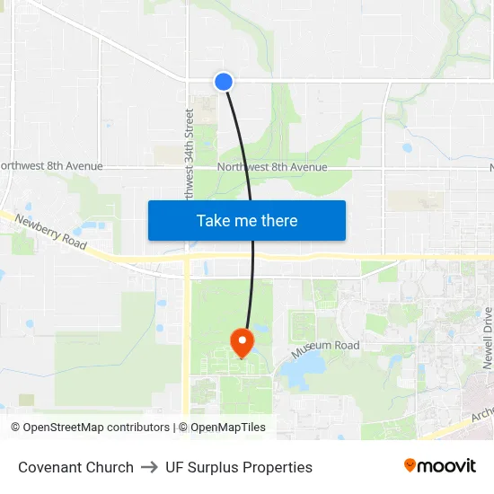 Covenant Church to UF Surplus Properties map