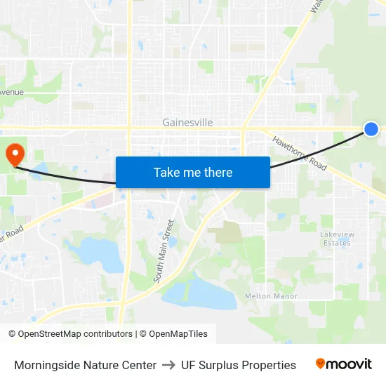 Morningside Nature Center to UF Surplus Properties map