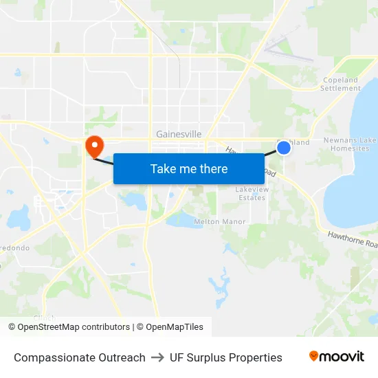 Compassionate Outreach to UF Surplus Properties map