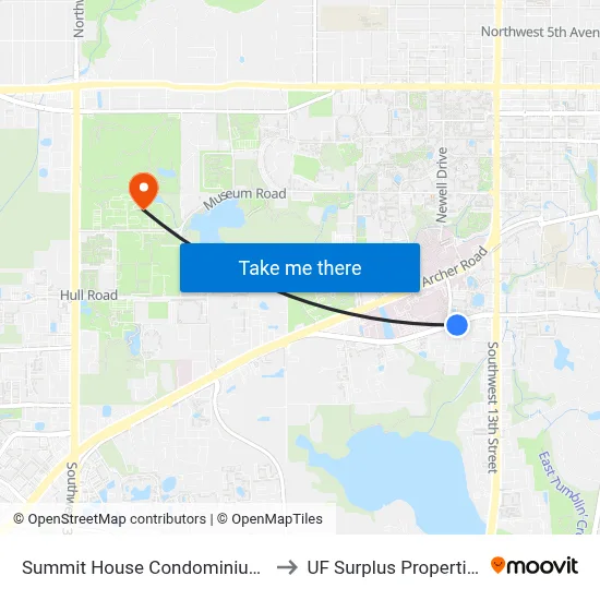 Summit House Condominiums to UF Surplus Properties map