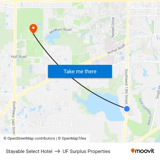 Stayable Select Hotel to UF Surplus Properties map
