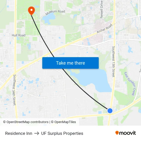 Residence Inn to UF Surplus Properties map