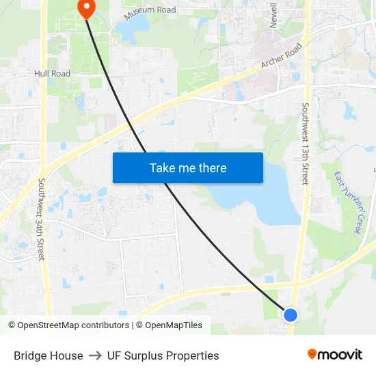 Bridge House to UF Surplus Properties map