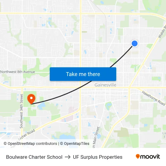 Boulware Charter School to UF Surplus Properties map