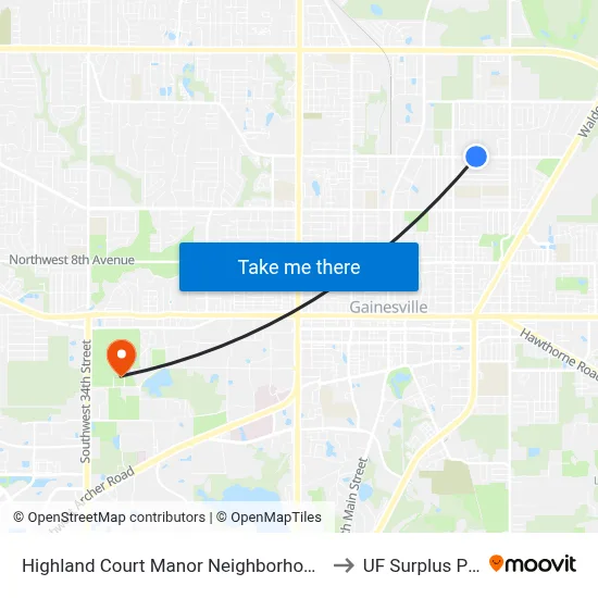Highland Court Manor Neighborhood @ NE 23rd Avenue to UF Surplus Properties map