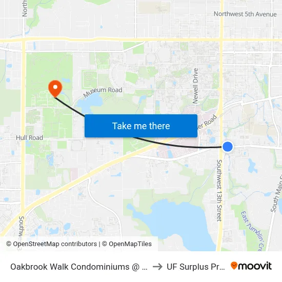 Oakbrook Walk Condominiums @ SW 16th Avenue to UF Surplus Properties map