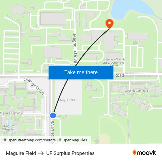 Maguire Field to UF Surplus Properties map