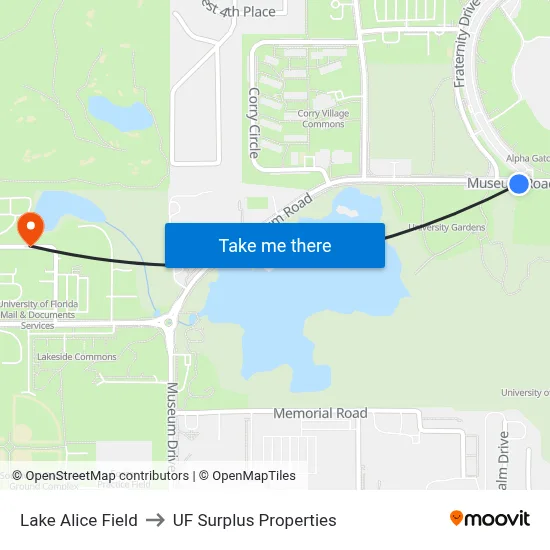 Lake Alice Field to UF Surplus Properties map