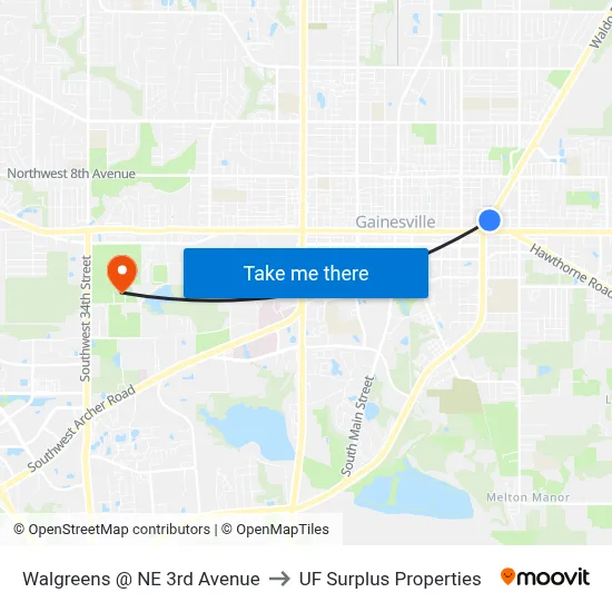 Walgreens @ NE 3rd Avenue to UF Surplus Properties map