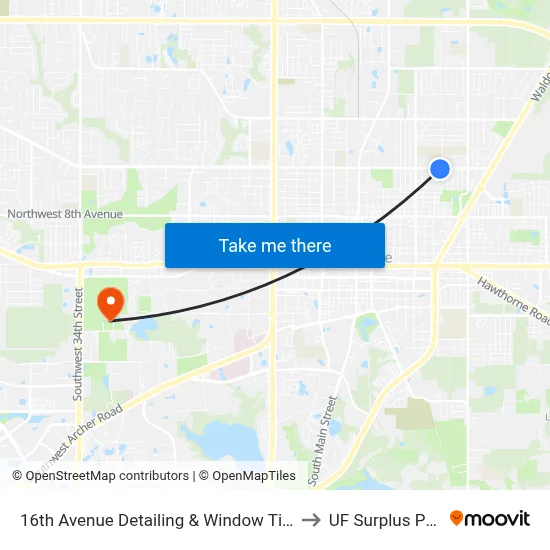 16th Avenue Detailing & Window Tinting (Eastbound) to UF Surplus Properties map