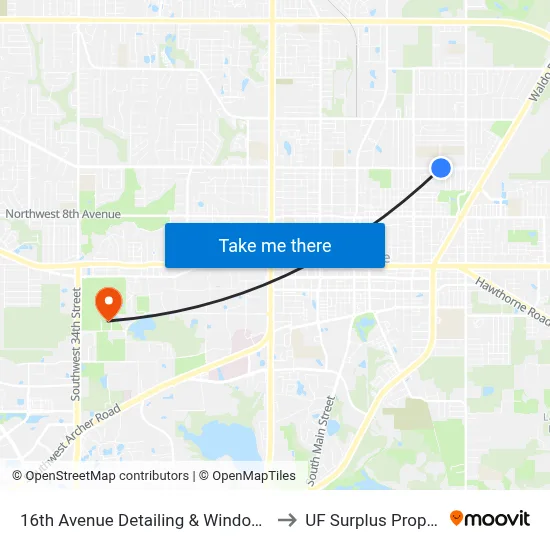 16th Avenue Detailing & Window Tinting to UF Surplus Properties map