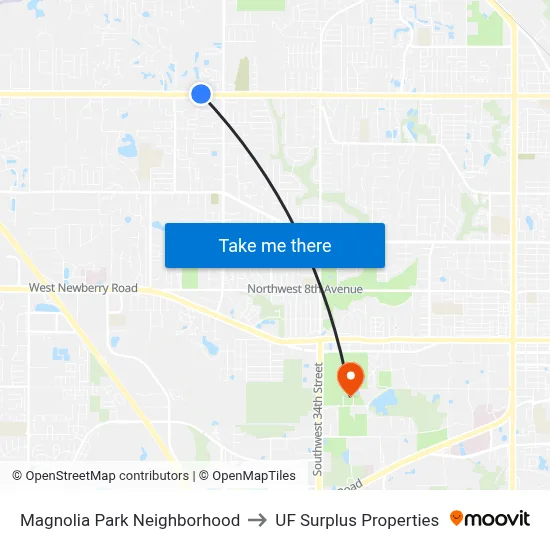 Magnolia Park Neighborhood to UF Surplus Properties map
