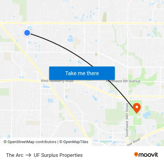 The Arc to UF Surplus Properties map