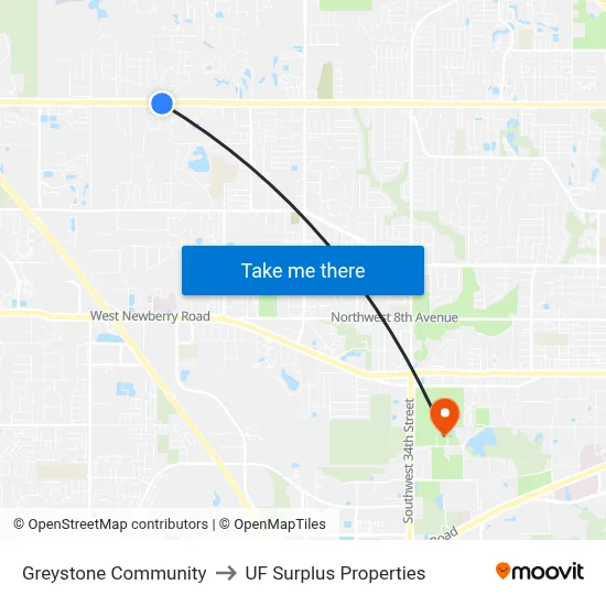 Greystone Community to UF Surplus Properties map