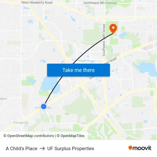 A Child's Place to UF Surplus Properties map