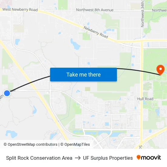 Split Rock Conservation Area to UF Surplus Properties map