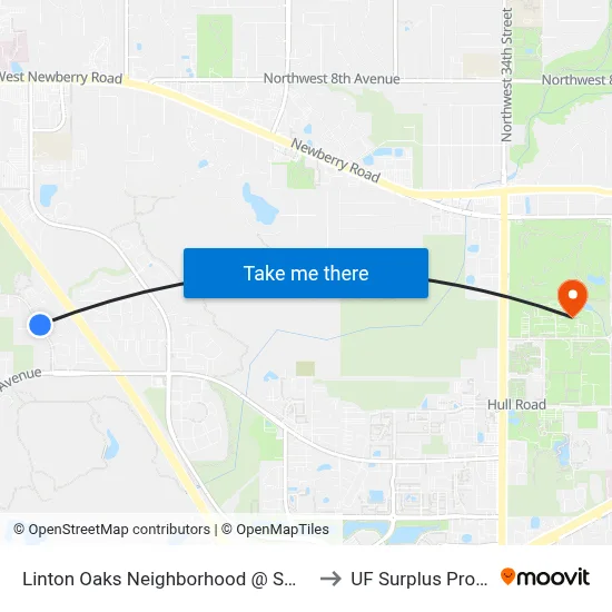 Linton Oaks Neighborhood @ SW 61st Street to UF Surplus Properties map
