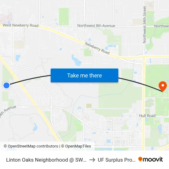 Linton Oaks Neighborhood @ SW 63rd Terrace to UF Surplus Properties map