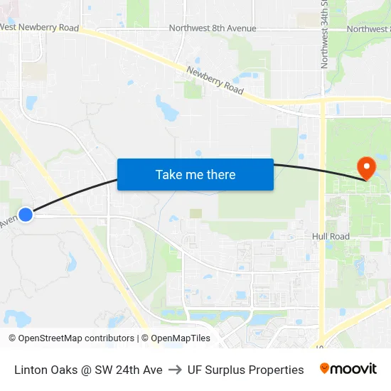 Linton Oaks @ SW 24th Ave to UF Surplus Properties map